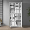 Armoire haute de bureau moderne blanc mat Essly