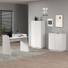 Armoire haute de bureau moderne blanc mat Essly