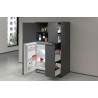 Meuble pour frigo encastrable 90 cm anthracite mat/béton Solena