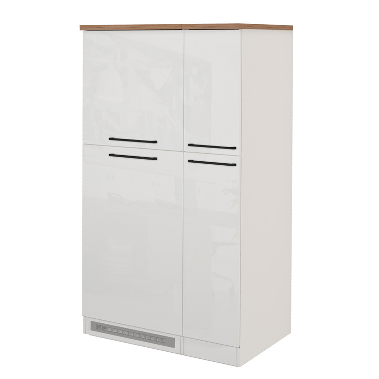 Meuble pour frigo encastrable 90 cm blanc/chêne wotan Solena