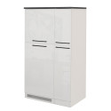 Meuble pour frigo encastrable 90 cm blanc/b&eacute;ton Solena