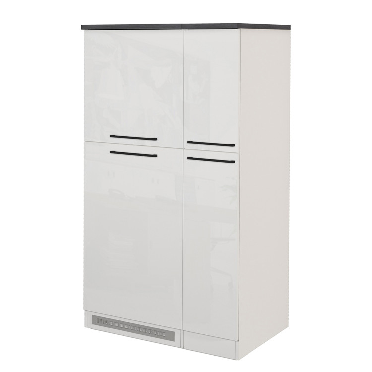Meuble pour frigo encastrable 90 cm blanc/béton Solena