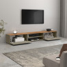 Meuble TV moderne 210 cm taupe/chêne wotan Grana