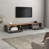 Meuble TV moderne 210 cm anthracite/chêne wotan Grana