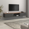 Meuble TV moderne 210 cm anthracite/chêne wotan Grana