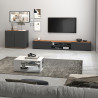 Meuble TV moderne 210 cm anthracite/chêne wotan Grana