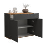 Buffet/bahut moderne 80 cm anthracite mat/chêne wotan Grana