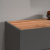 Buffet/bahut moderne 80 cm anthracite mat/chêne wotan Grana