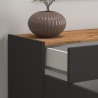 Buffet/bahut moderne 80 cm anthracite mat/chêne wotan Grana