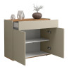Buffet/bahut moderne 80 cm taupe/chêne wotan Grana