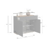 Buffet/bahut moderne 80 cm taupe/chêne wotan Grana