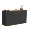 Buffet/bahut moderne 120 cm anthracite mat/chêne wotan Grana