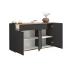 Buffet/bahut moderne 120 cm anthracite mat/chêne wotan Grana