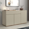 Buffet/bahut moderne 120 cm taupe/chêne wotan Grana
