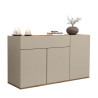 Buffet/bahut moderne 120 cm taupe/chêne wotan Grana