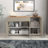 Buffet/bahut moderne 120 cm taupe/chêne wotan Grana