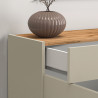 Buffet/bahut moderne 120 cm taupe/chêne wotan Grana