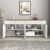 Buffet/bahut moderne 160 cm blanc/chêne wotan Grana