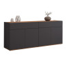 Buffet/bahut moderne 160 cm anthracite mat/chêne wotan Grana