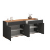 Buffet/bahut moderne 160 cm anthracite mat/chêne wotan Grana