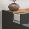 Buffet/bahut moderne 160 cm anthracite mat/chêne wotan Grana