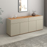 Buffet/bahut moderne 160 cm taupe/chêne wotan Grana