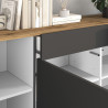 Buffet/bahut moderne 200 cm anthracite mat/chêne wotan Grana