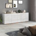 Buffet/bahut moderne 200 cm blanc/ch&ecirc;ne wotan Grana
