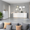 Buffet/bahut moderne 200 cm blanc/chêne wotan Grana