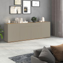 Buffet/bahut moderne 200 cm taupe/ch&ecirc;ne wotan Grana