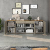 Buffet/bahut moderne 200 cm taupe/chêne wotan Grana