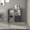 Buffet haut moderne anthracite mat/chêne wotan Grana
