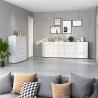 Buffet haut moderne blanc/chêne wotan Grana