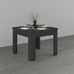Table de salle &agrave; manger extensible 90/180 cm anthracite mat Jessica