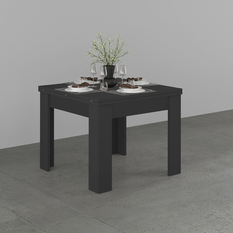 Table de salle à manger extensible 90/180 cm anthracite mat Jessica