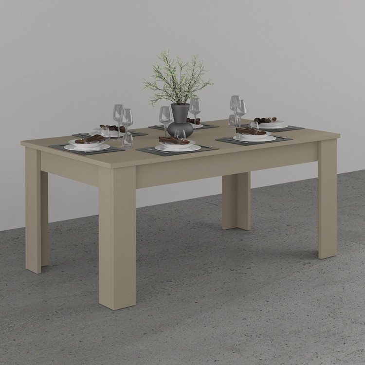 Table de salle à manger extensible 140/190 cm coloris taupe Jessica