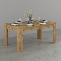 Table de salle à manger extensible 140/190 cm chêne wotan Jessica