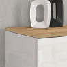 Buffet/bahut moderne 150 cm blanc brillant/chêne wotan Isayane