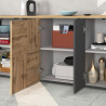 Buffet/bahut moderne 200 cm anthracite mat/chêne wotan Isayane