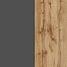 Buffet/bahut moderne 200 cm anthracite mat/chêne wotan Isayane