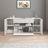 Buffet/bahut moderne 180 cm blanc brillant Enaya