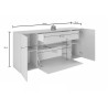 Buffet/bahut moderne 180 cm blanc brillant Enaya