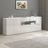 Buffet/bahut moderne 220 cm blanc brillant Enaya