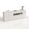 Buffet/bahut moderne 220 cm blanc brillant Enaya