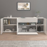Buffet/bahut moderne 220 cm blanc brillant Enaya