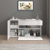 Buffet/bahut moderne 140 cm blanc brillant Enaya