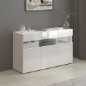 Buffet/bahut moderne 130 cm blanc brillant Enaya