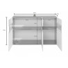 Buffet/bahut moderne 130 cm blanc brillant Enaya
