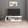 Meuble TV moderne 130 cm blanc brillant Enaya