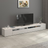 Meuble TV moderne 260 cm blanc brillant Enaya